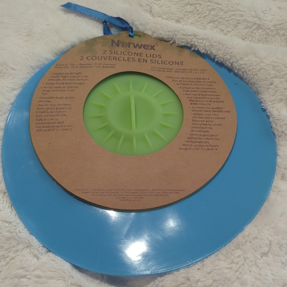 Norwex Silicone Lid Duo - Vibrant Blue and Fresh Green